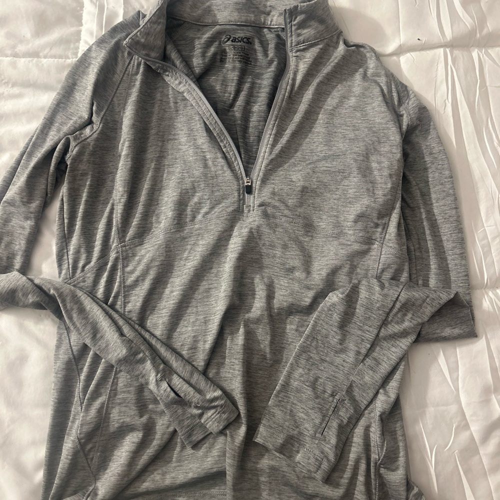 ASICS Light Gray Heather Athletic Jacket